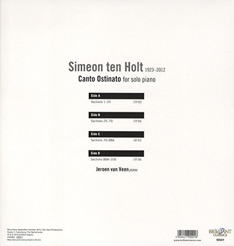 TEN HOLT / VEEN - CANTO OSTINATO FOR SOLO PIANO