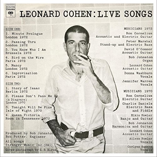 COHEN,LEONARD - LEONARD COHEN: LIVE SONGS