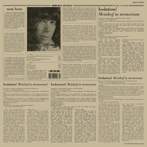 SETTELS,ROBERTA - MUSIC IN CRISIS