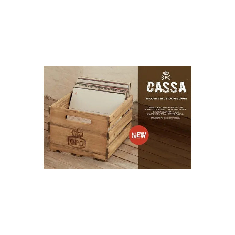 Caja De Madera Para Almacenamiento De Discos De Vinilo - Mus Beige