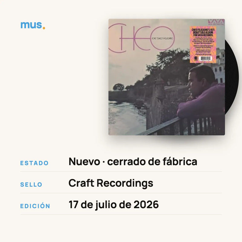 Cheo Feliciano - Cheo - Vinilo Mus Estándar