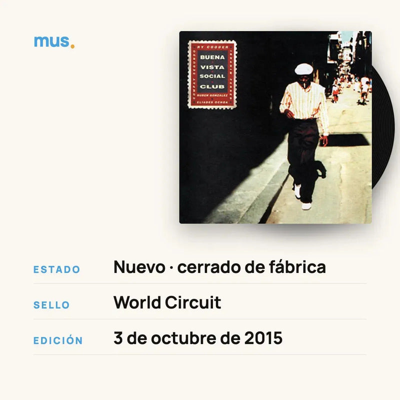 Buena Vista Social Club Lp 2vinilos180grs.importado Nuevo Cerrado 100 % Original Reissue Remastered Gatefold En Stock World Circuit Estándar