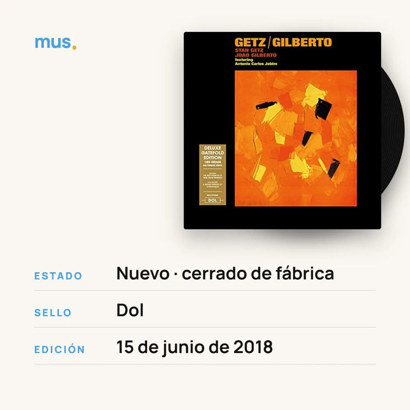 Getz,stan / Gilberto,joao -  Getz / Gilberto - Vinilo Mus Estándar