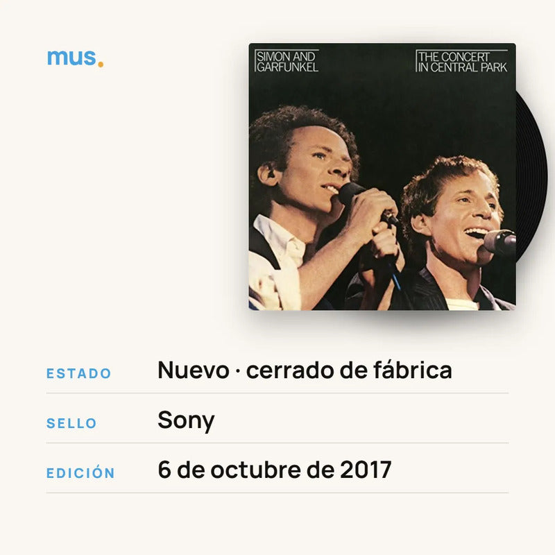 Simon & Garfunkel -  Concert In Central Park - Vinilo Mus Estándar