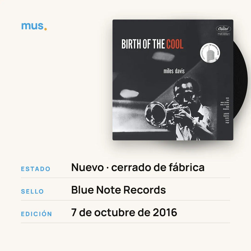Miles Davis - Birth Of The Cool - Vinilo Mus Estándar