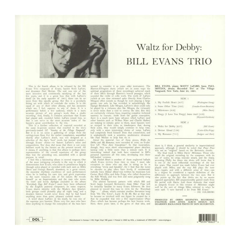 Bill Evans Trio - Waltz For Debby - Vinilo Mus Estándar