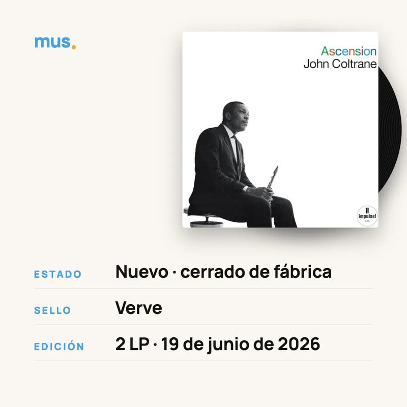John Coltrane - Ascension - 2 Lp - Vinilo Mus Edición Limitada