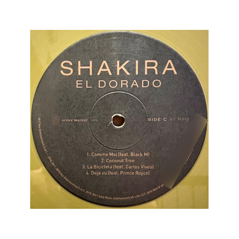 Disco Vinyl Shakira-el Dorado (2 X Gold Vinyl) Versión Del Álbum Estándar