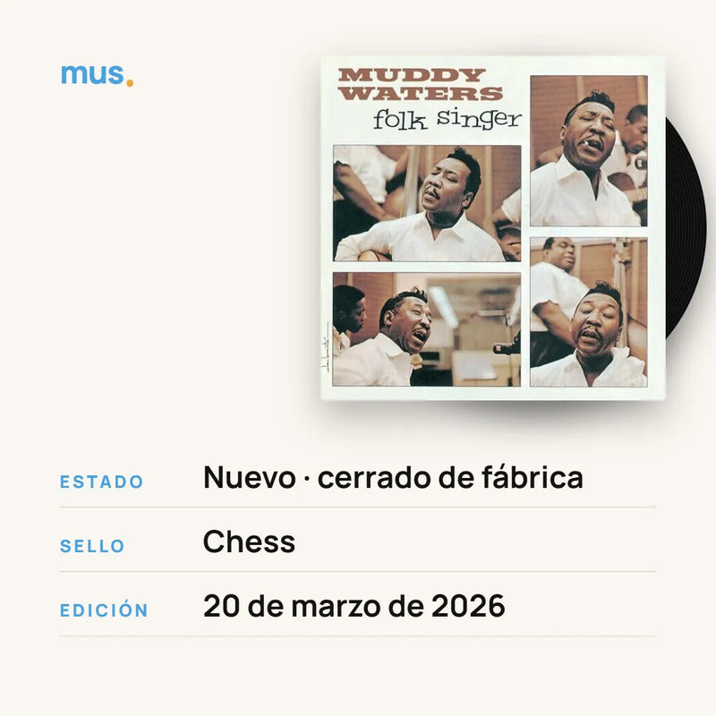 Muddy Waters - Cantante De Música Folk - Vinilo Mus Estándar