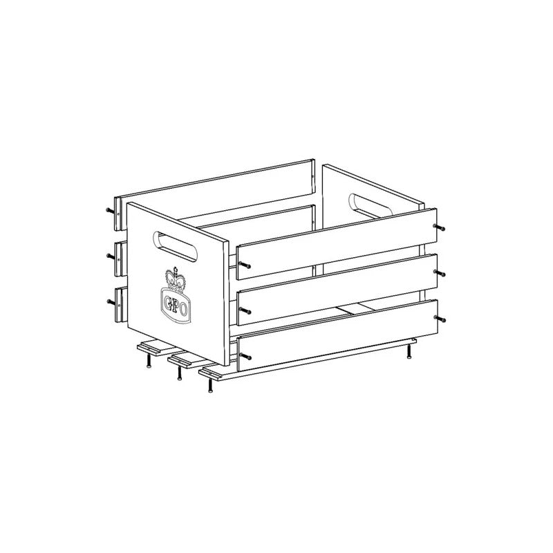 Caja De Madera Para Almacenamiento De Discos De Vinilo - Mus Beige